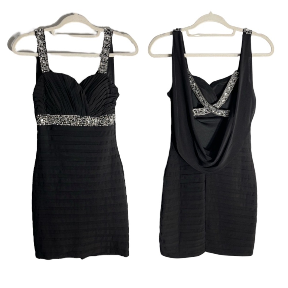 Rhinestone Strap Criss Cross Back Prom Homecoming Party Dress 5